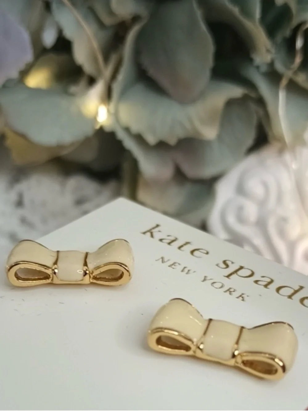 Kate Spade New York Cream Bow Stud Earrings